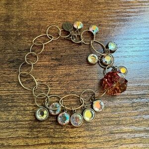 Anne Koplik Designs Bezel Set Aurora Borealis Charm Bracelet